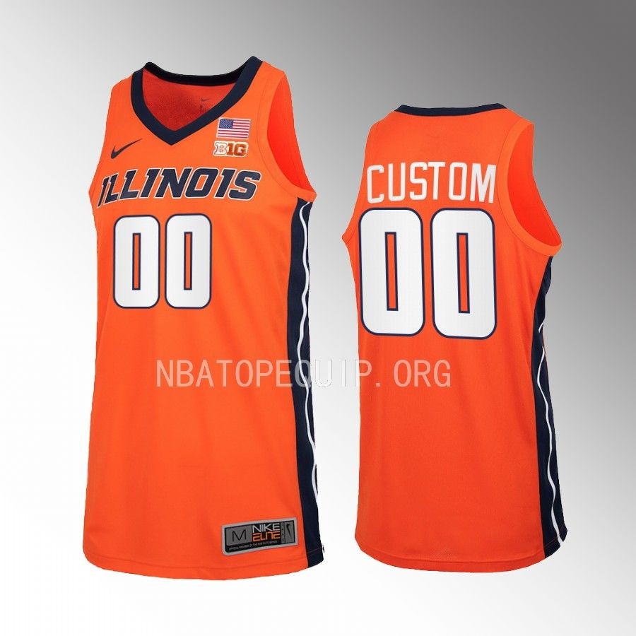 Illinois Fighting Illini Custom Jersey 2022-23   Orange Uniform