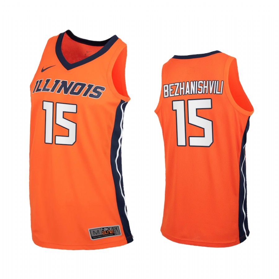 Illinois Fighting Illini Giorgi Bezhanishvili Orange  2020-21 College  Jersey