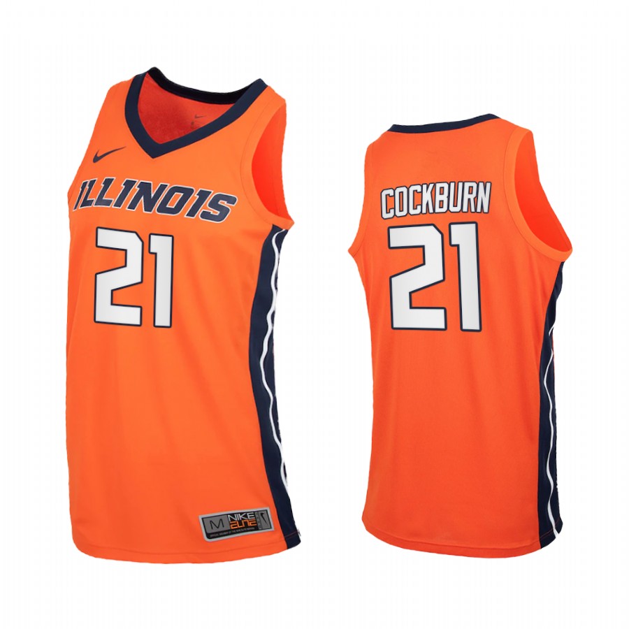 Illinois Fighting Illini Kofi Cockburn Orange  2020-21 College  Jersey