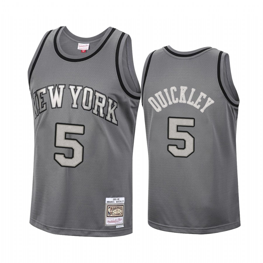 Immanuel Quickley #5 New York Knicks Metal Works Jersey Charcoal
