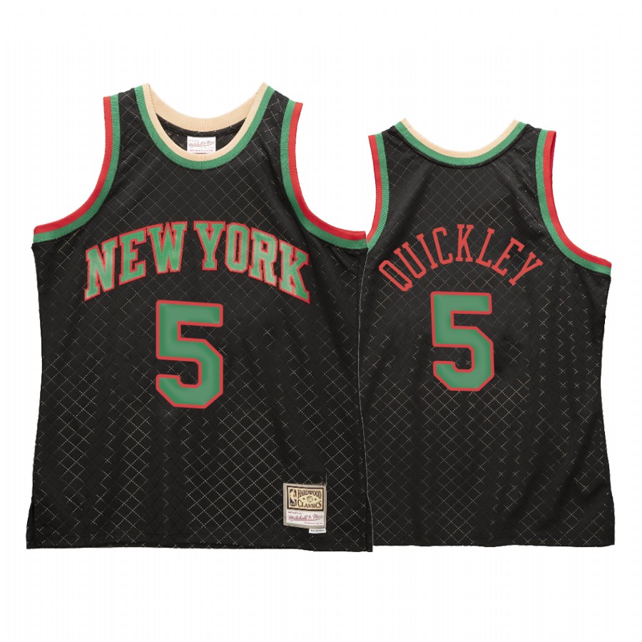 Immanuel Quickley 5 New York Knicks Neapolitan Black Jersey Hardwood Classics