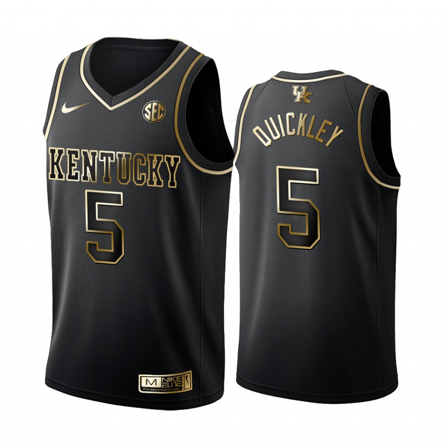 Immanuel Quickley Kentucky Wildcats Black Golden Edition Jersey College