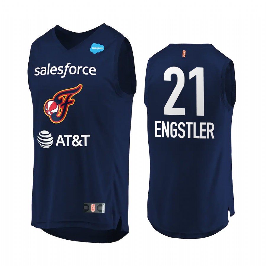 Indiana Fever #21 Emily Engstler 2022 WNBA Draft Navy Jersey First round
