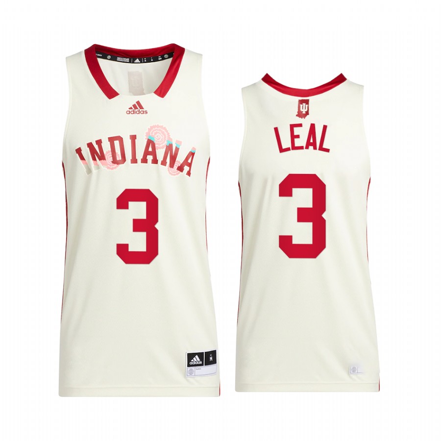 Indiana Hoosiers Anthony Leal Jersey 2022 Honoring Black Excellence Cream  Uniform