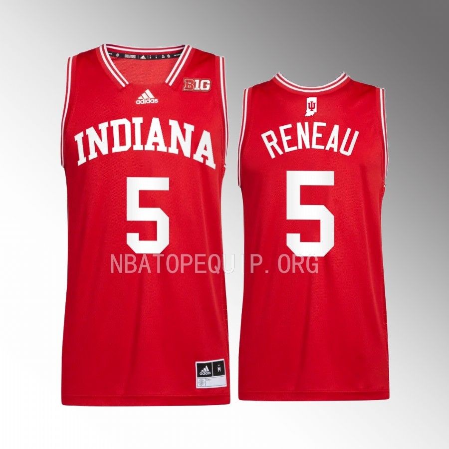 Indiana Hoosiers Malik Reneau Jersey 2022-23 College  Red Uniform