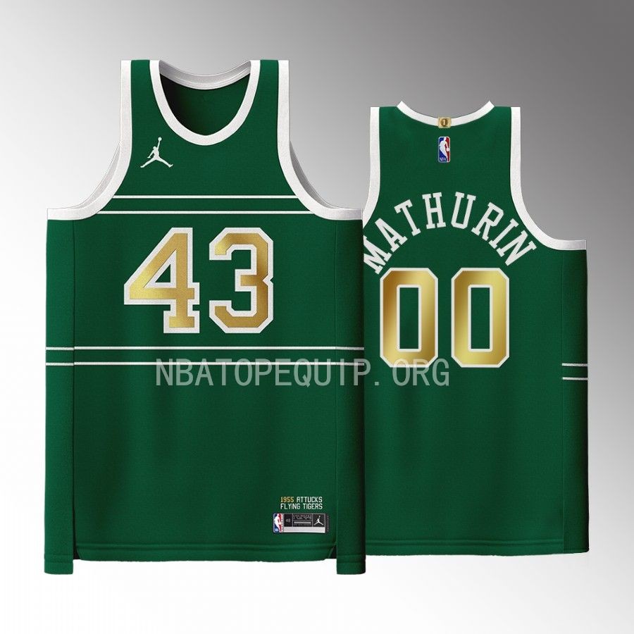 Indiana Pacers Black History Month Bennedict Mathurin Green #00 Jersey 2023 1955 Crispus Attucks