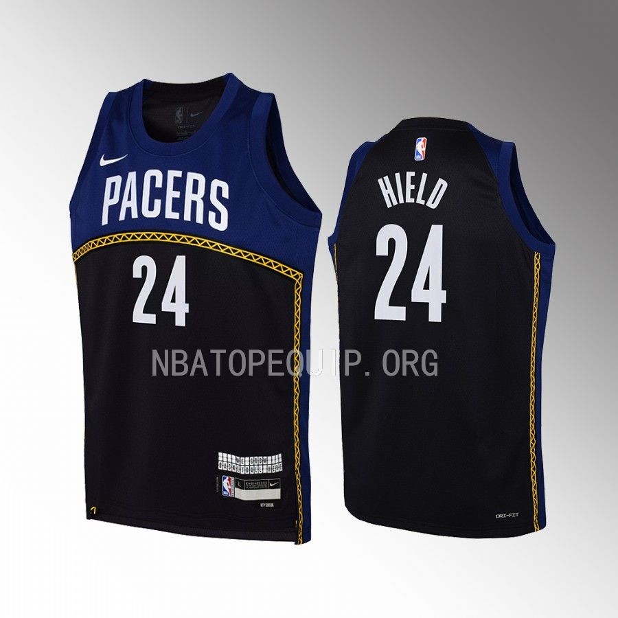 Indiana Pacers Buddy Hield City Edition Navy Youth Jersey Swingman #24