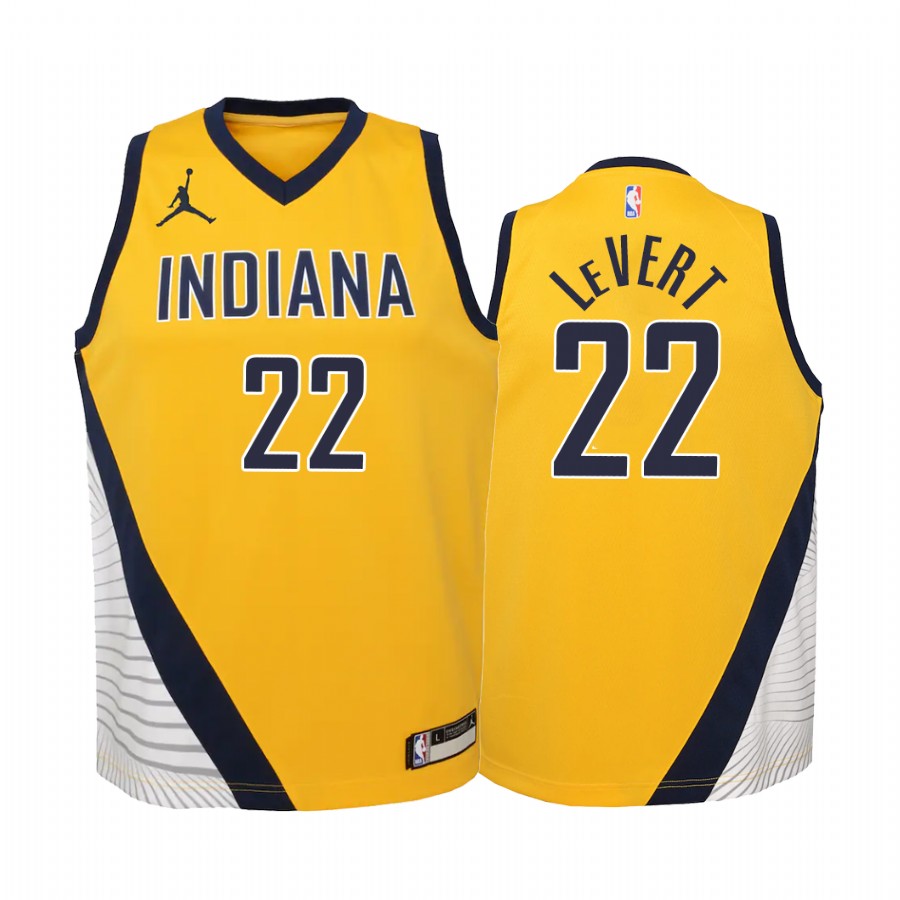 Indiana Pacers Caris LeVert Statement Edition Gold Youth Jersey 2021 Trade #22