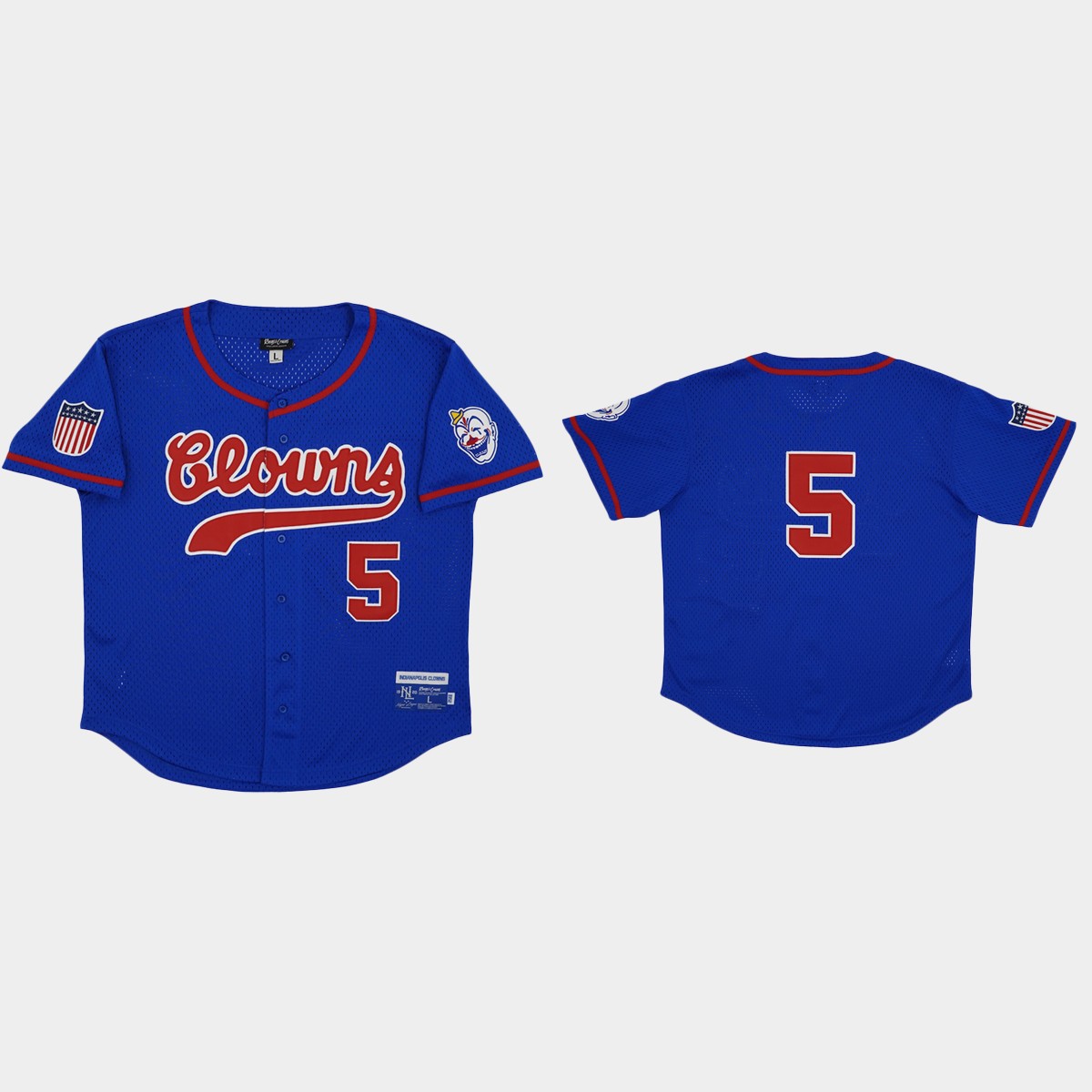 Indianapolis Clowns #5 Rings And Crwns Mesh Jersey - Royal