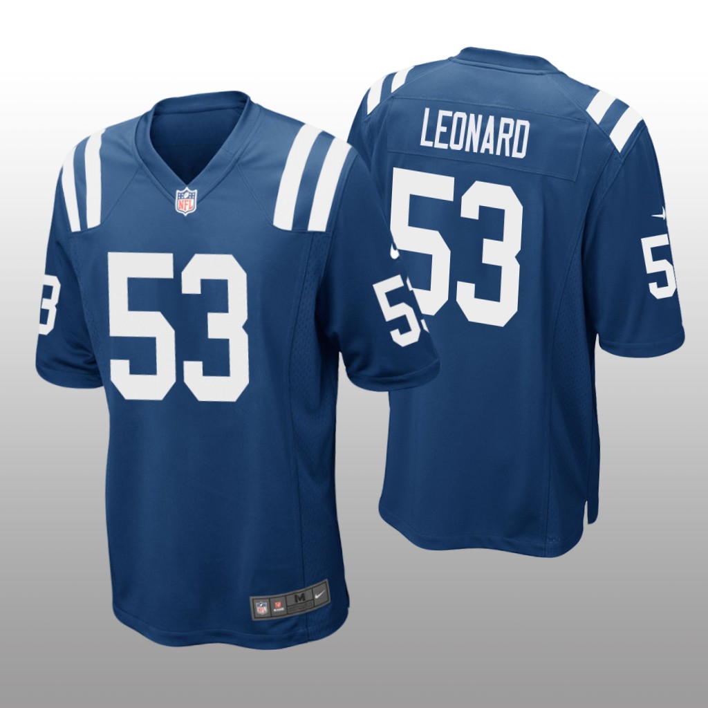 Indianapolis Colts #53 Royal Men's Darius Leonard Game Jersey