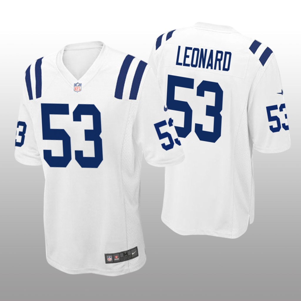 Indianapolis Colts #53 White Men's Darius Leonard Game Jersey