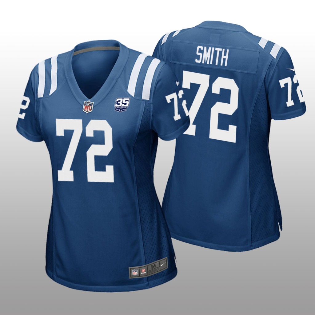 Indianapolis Colts #72 Royal Braden Smith 35th Anniversary Jersey - Women
