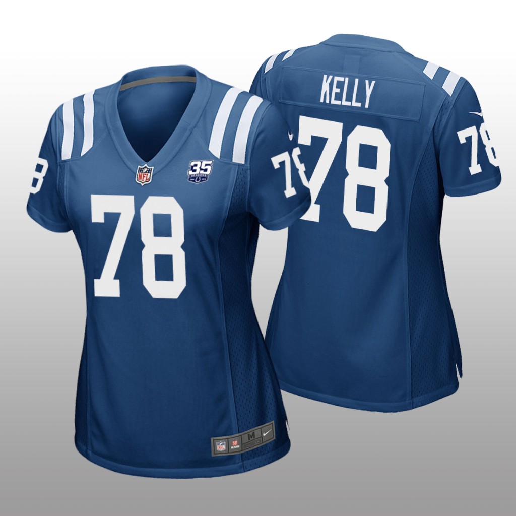 Indianapolis Colts #78 Royal Ryan Kelly 35th Anniversary Jersey - Women