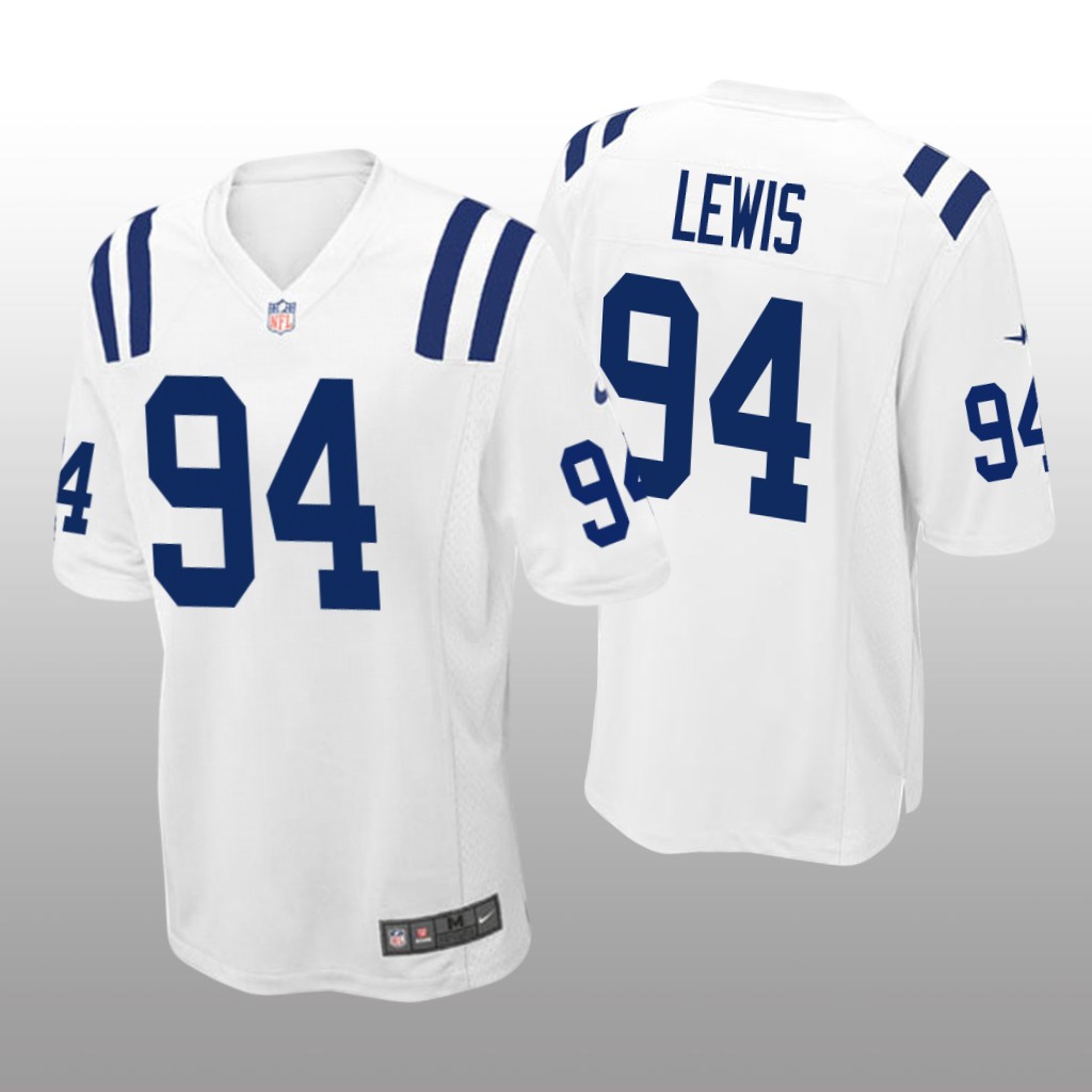 Indianapolis Colts #94 White Men's Tyquan Lewis Game Jersey