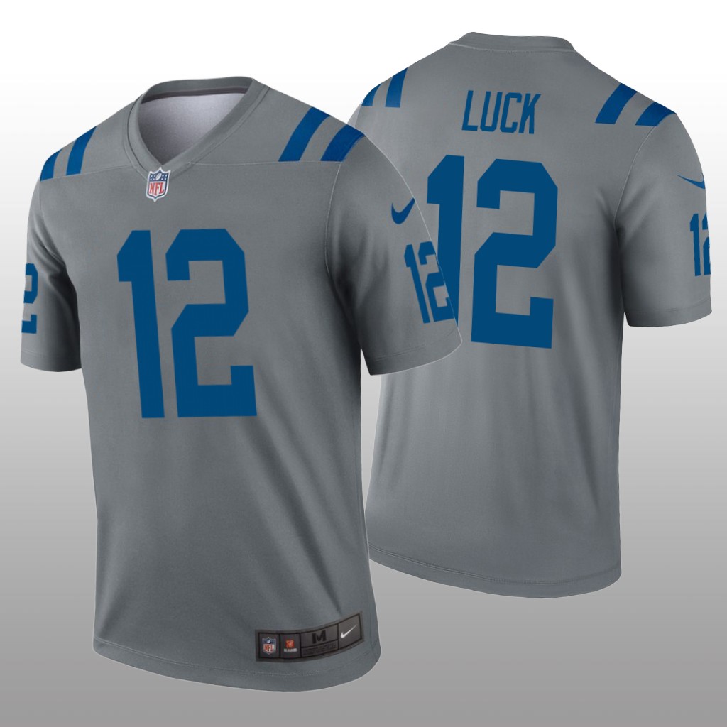 Indianapolis Colts Andrew Luck Gray Jersey Inverted Legend - Men's