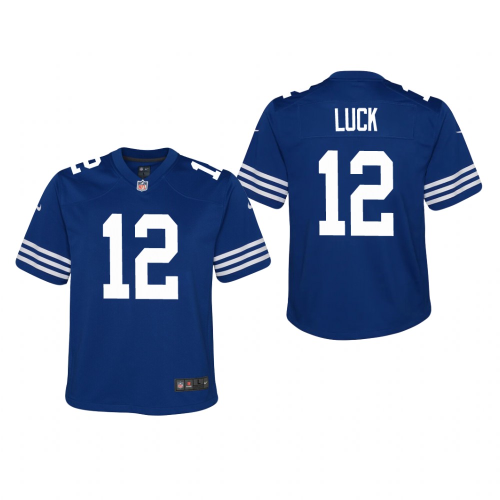Indianapolis Colts Andrew Luck Royal Jersey Alternate Game - Youth