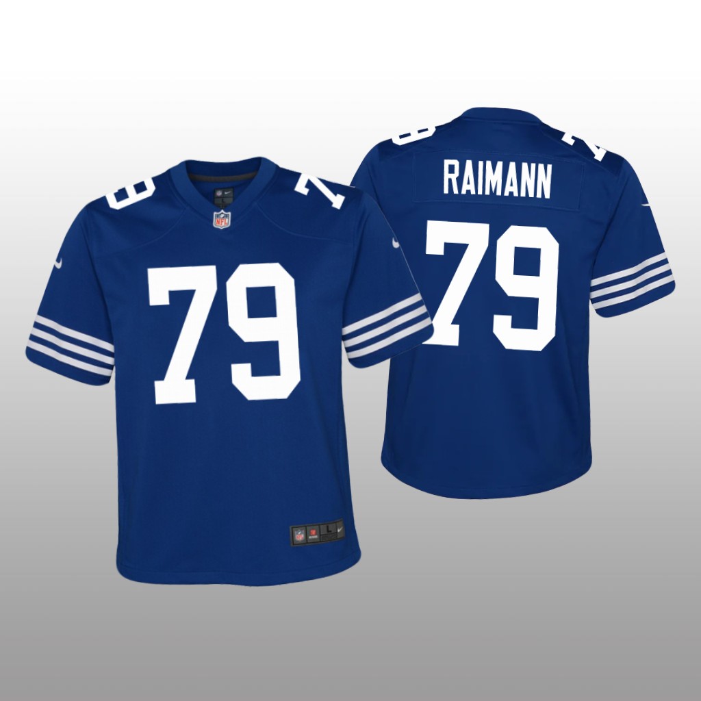 Indianapolis Colts Bernhard Raimann Royal Jersey Alternate Game - Youth