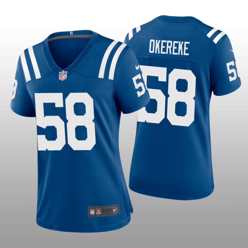 Indianapolis Colts Bobby Okereke Royal Jersey Game - Women's
