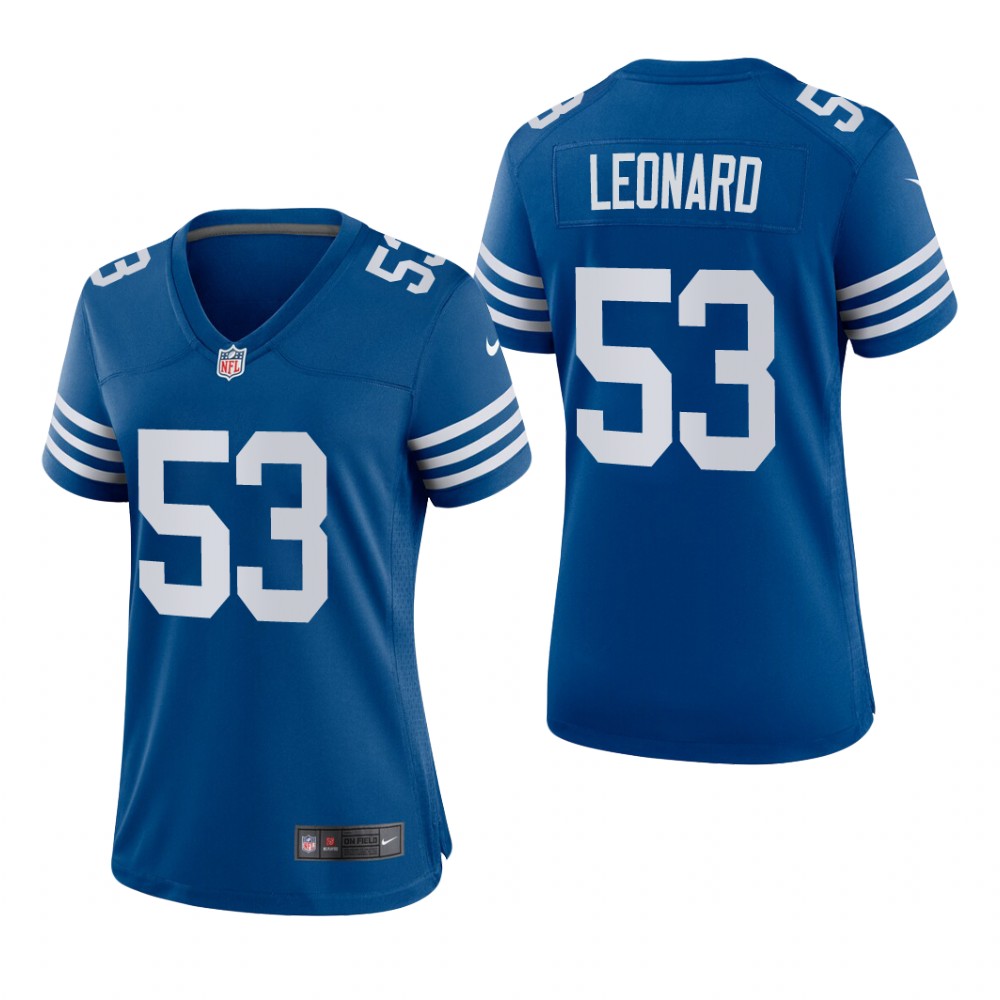 Indianapolis Colts Darius Leonard Royal Jersey Alternate Game - Women's