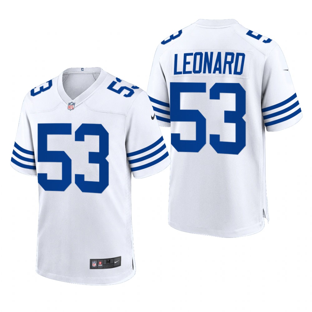 Indianapolis Colts Darius Leonard White Game 2021 Throwback - Men's