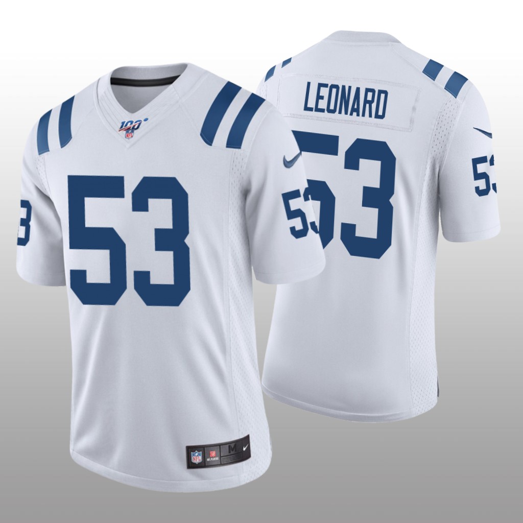 Indianapolis Colts Darius Leonard White Vapor Limited Jersey 100th Season - Men's