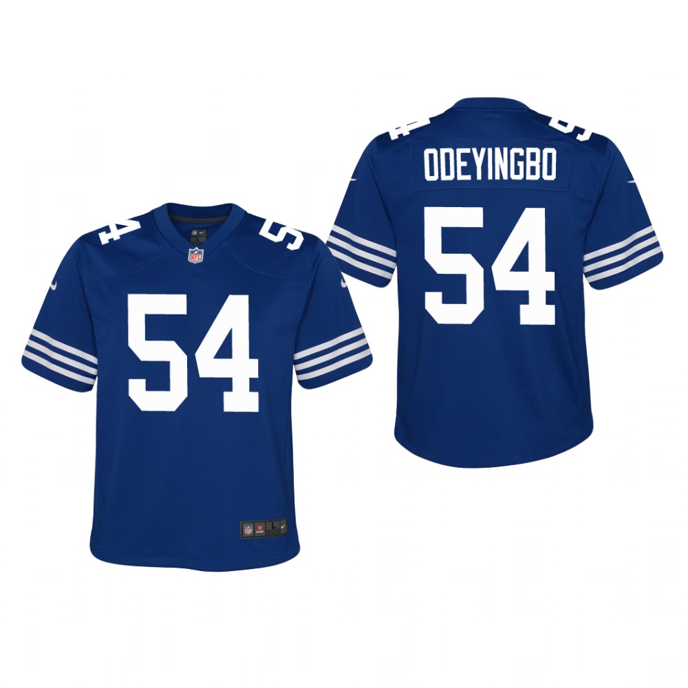 Indianapolis Colts Dayo Odeyingbo Royal Jersey Alternate Game - Youth