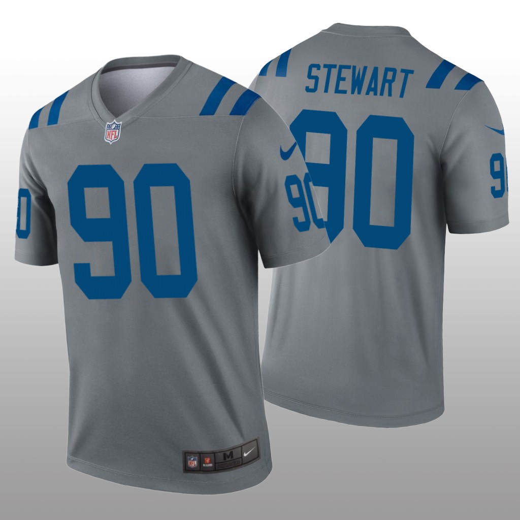Indianapolis Colts Grover Stewart Gray Jersey Inverted Legend - Men's