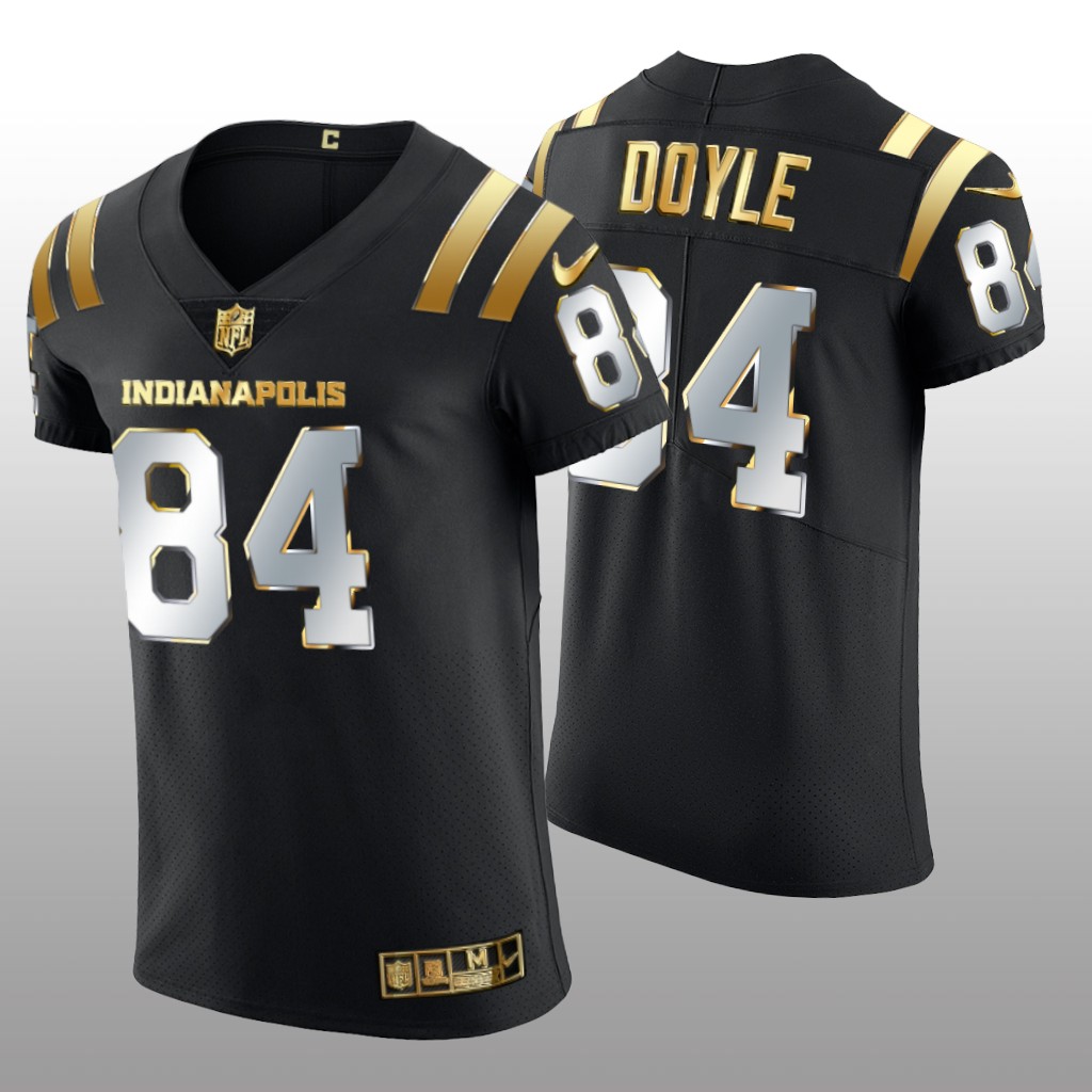 Indianapolis Colts Jack Doyle Black Elite Jersey Golden Edition Men's