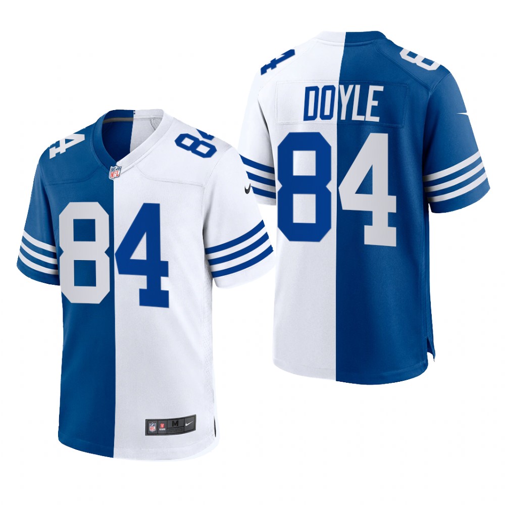 Indianapolis Colts Jack Doyle Royal White Split 2021 Throwback - Men's