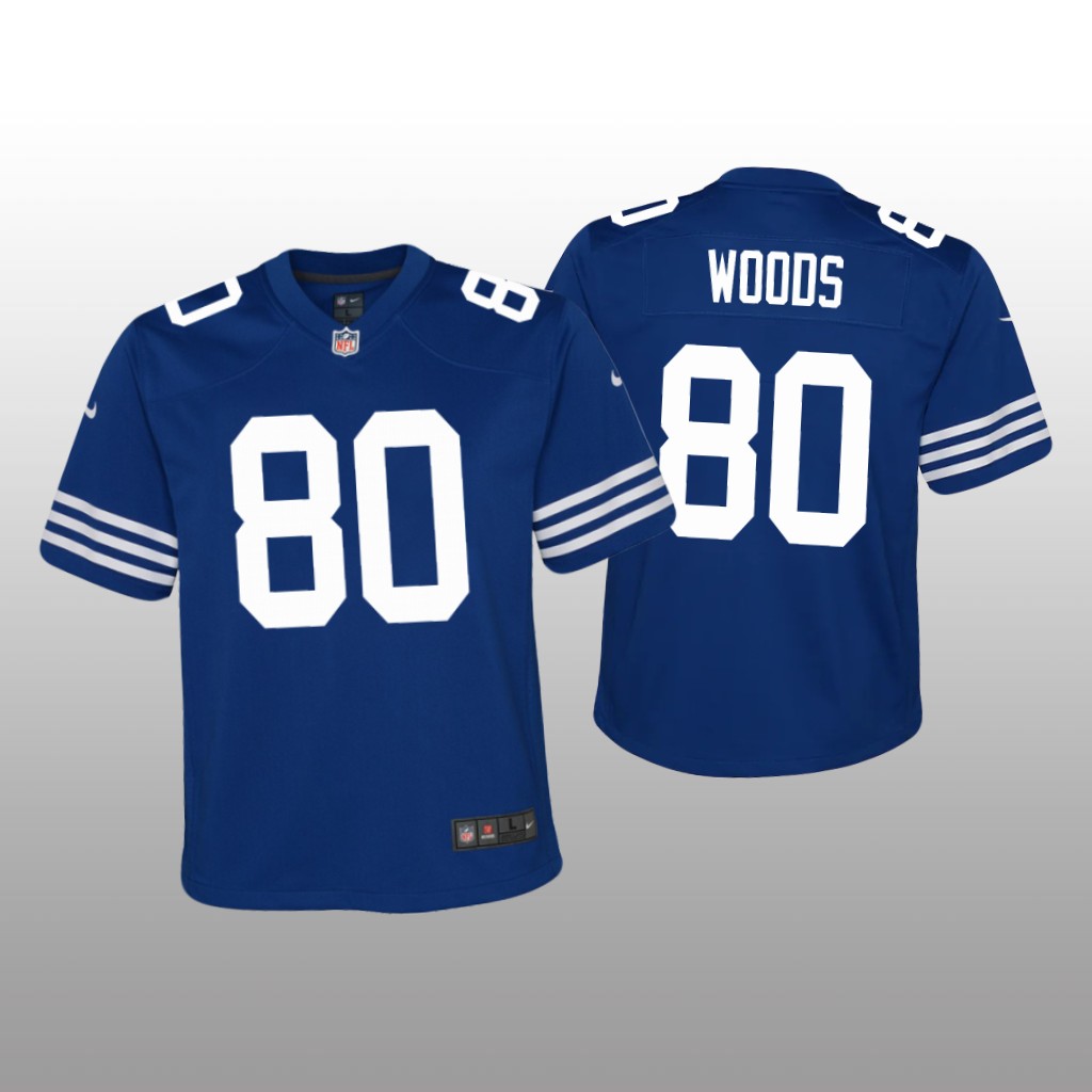 Indianapolis Colts Jelani Woods Royal Jersey Alternate Game - Youth
