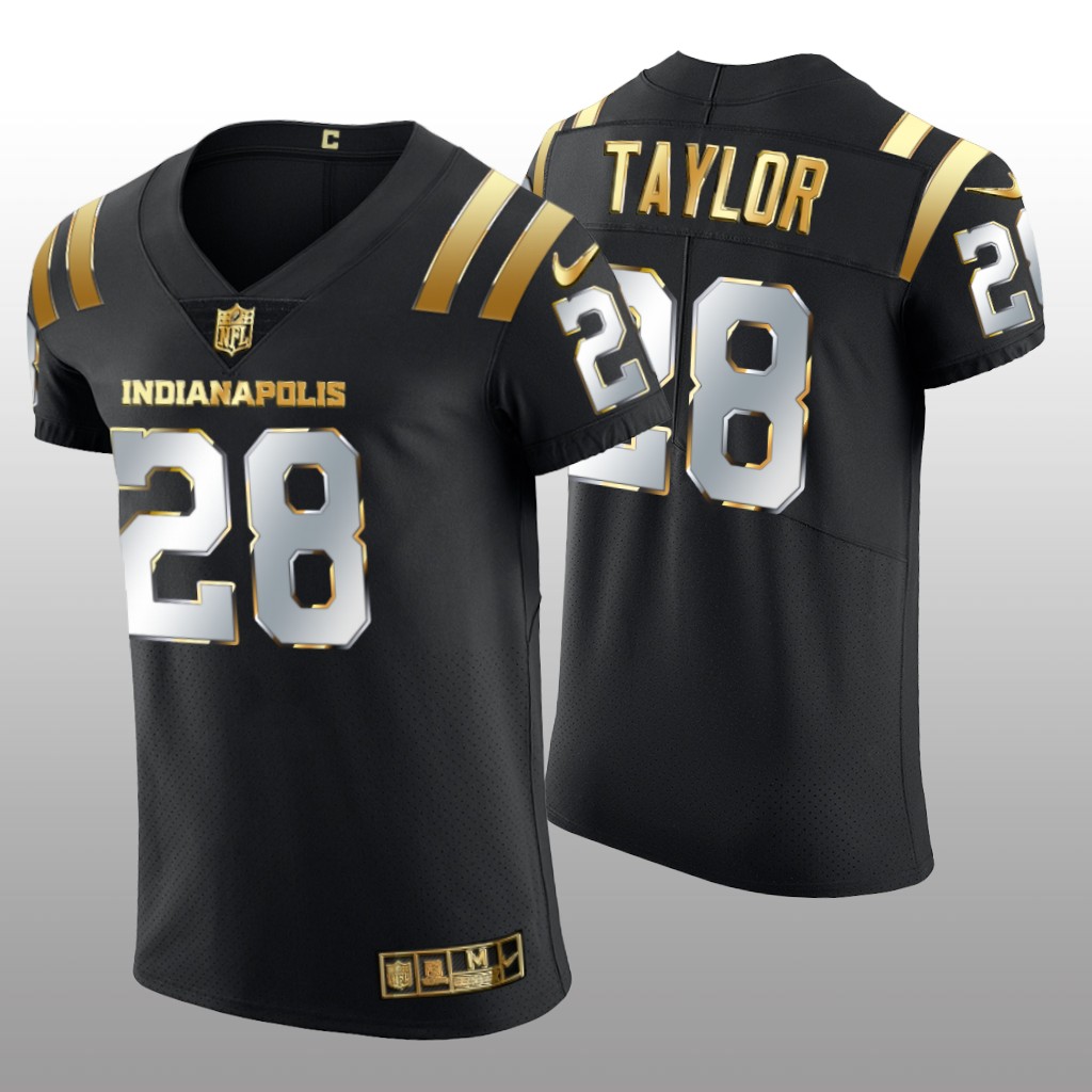 Indianapolis Colts Jonathan Taylor Black Elite Jersey Golden Edition Men's