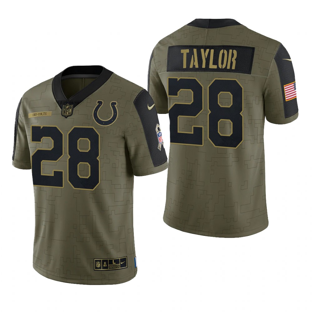 Indianapolis Colts Jonathan Taylor Olive Limited Jersey 2021 Salute To Service - Men's
