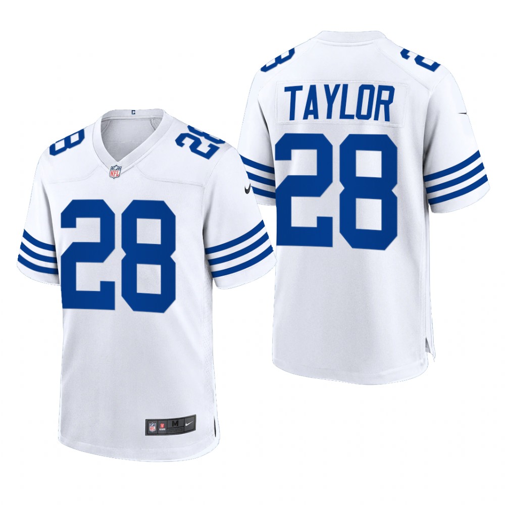Indianapolis Colts Jonathan Taylor White Game 2021 Throwback - Men's