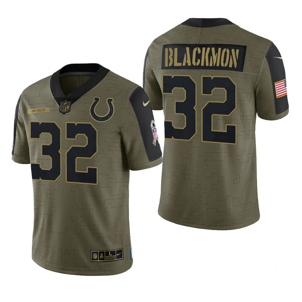 Indianapolis Colts Julian Blackmon Olive Limited Jersey 2021 Salute To Service - Men's