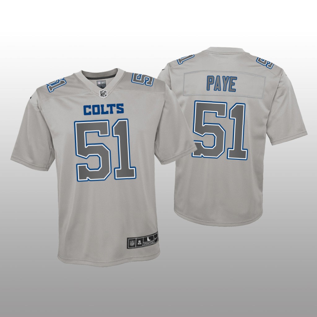 Indianapolis Colts Kwity Paye Gray Jersey Atmosphere Fashion Game - Youth