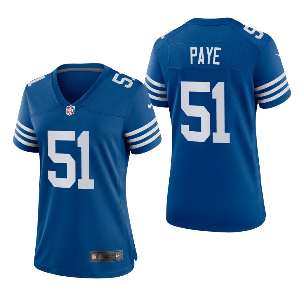 Indianapolis Colts Kwity Paye Royal Jersey Alternate Game - Women's
