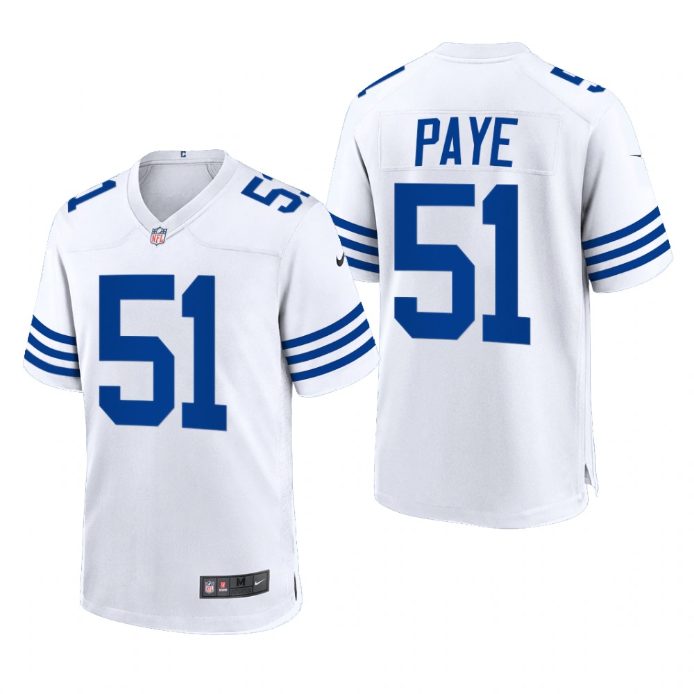 Indianapolis Colts Kwity Paye White Game 2021 Throwback - Men's