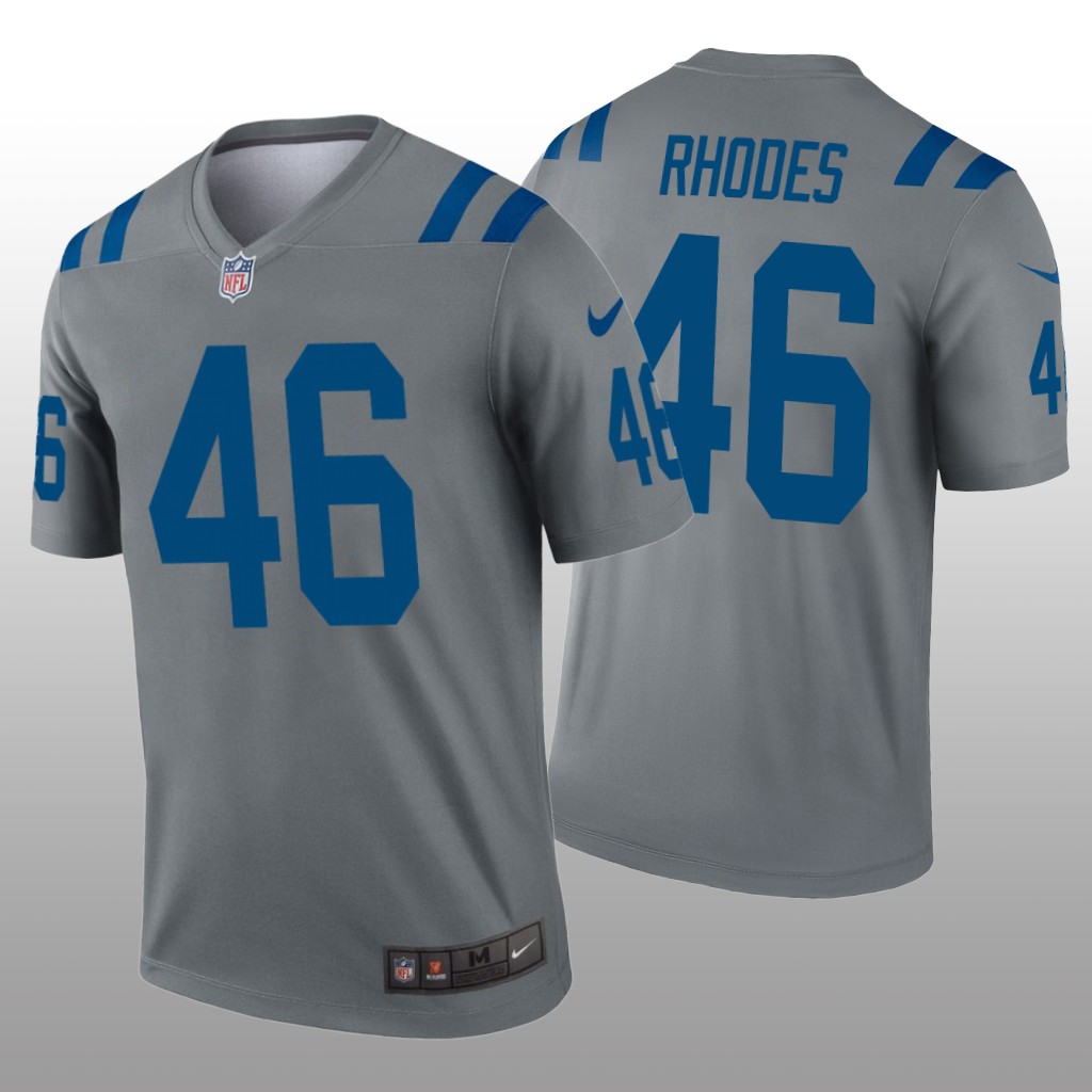 Indianapolis Colts Luke Rhodes Gray Jersey Inverted Legend - Men's