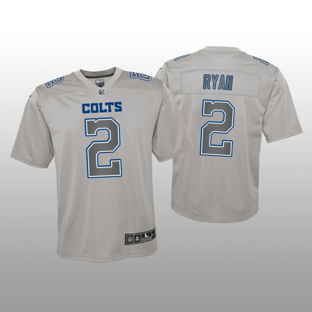 Indianapolis Colts Matt Ryan Gray Jersey Atmosphere Fashion Game - Youth