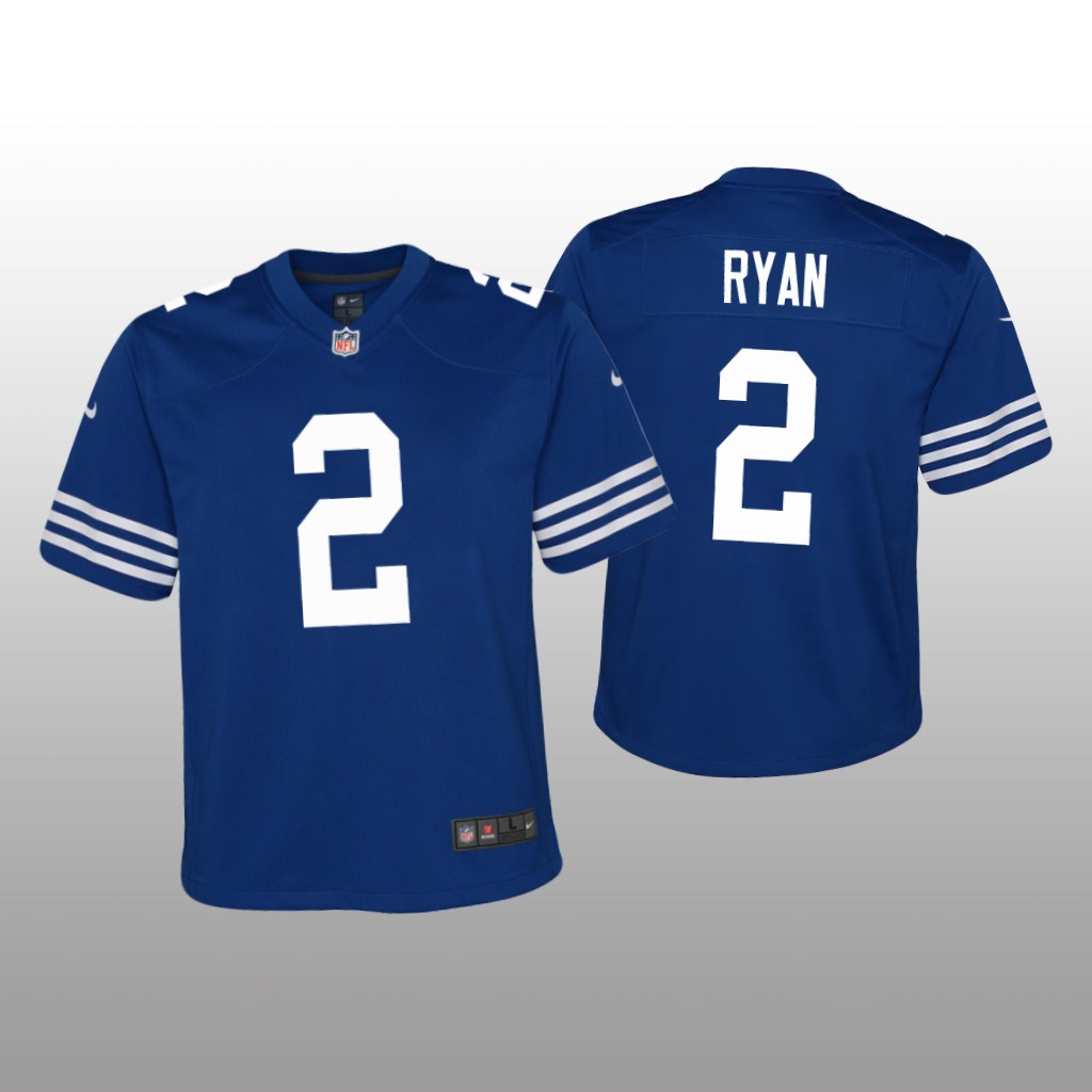 Indianapolis Colts Matt Ryan Royal Jersey Alternate Game - Youth
