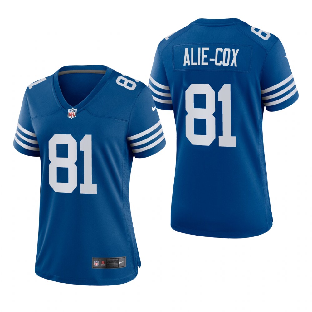 Indianapolis Colts Mo Alie-Cox Royal Jersey Alternate Game - Women's
