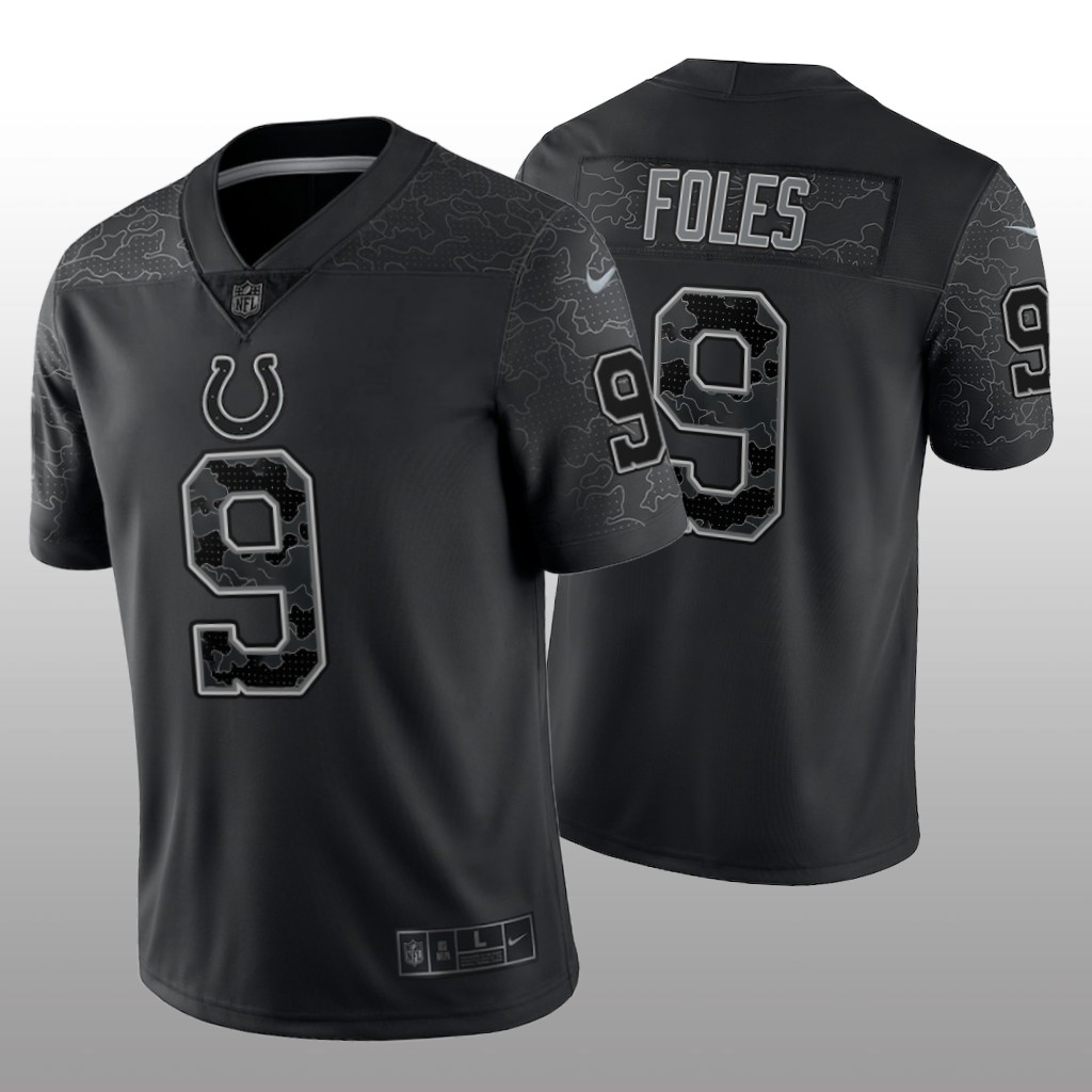Indianapolis Colts Nick Foles Black Jersey Reflective Limited  - Men's