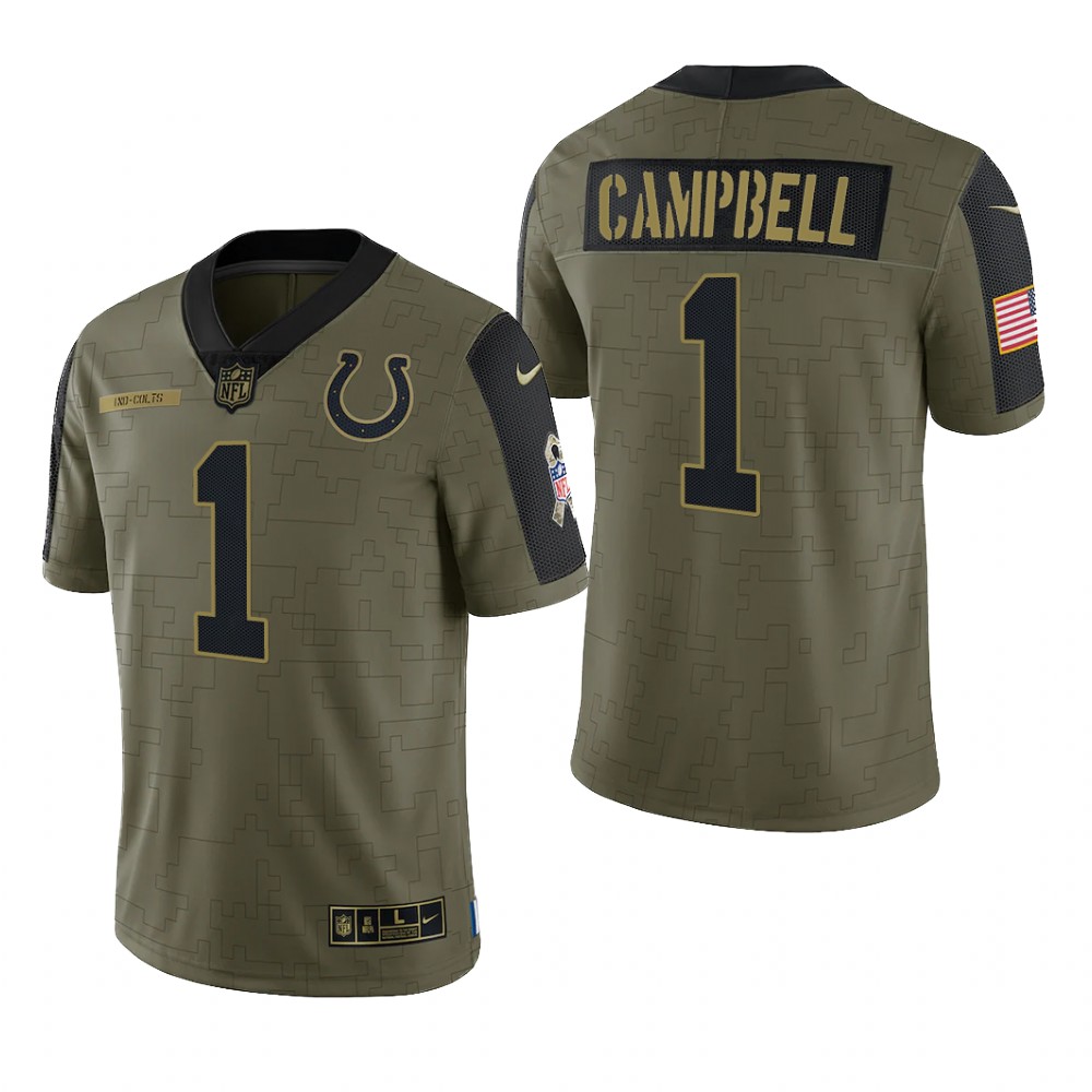 Indianapolis Colts Parris Campbell Olive Limited Jersey 2021 Salute To Service - Men's