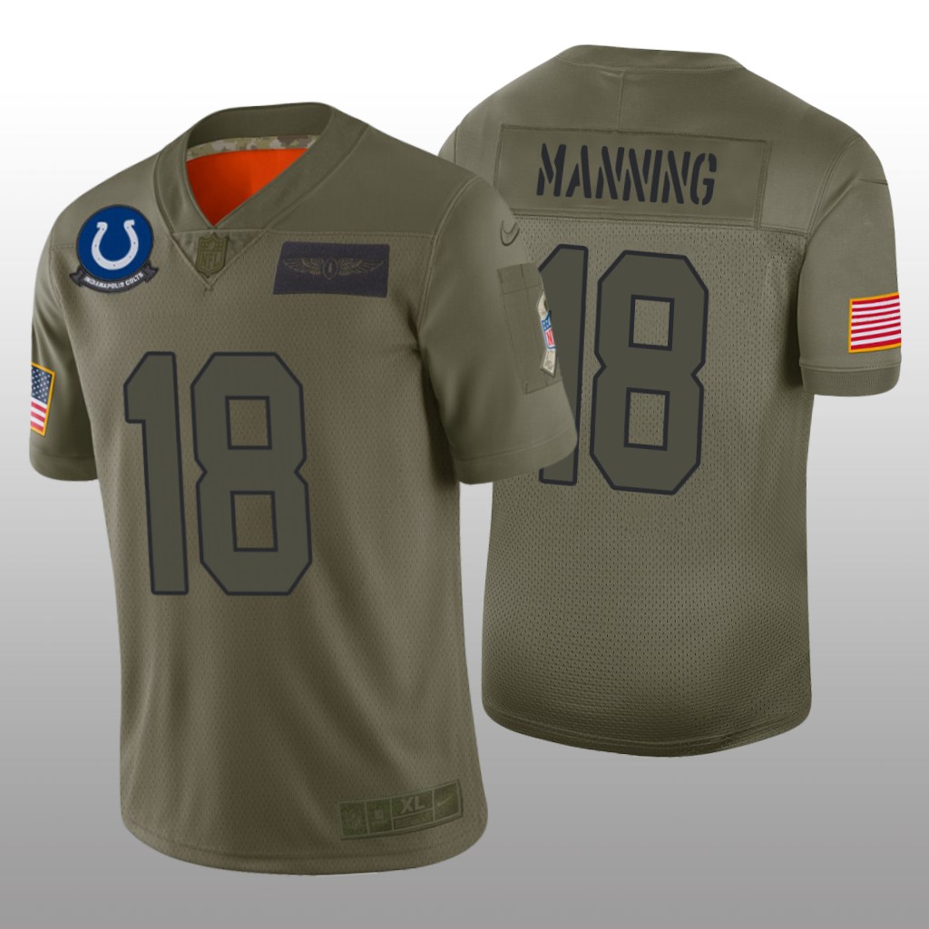 Indianapolis Colts Peyton Manning Camo Limited Jersey 2019 Salute to Service - Men's