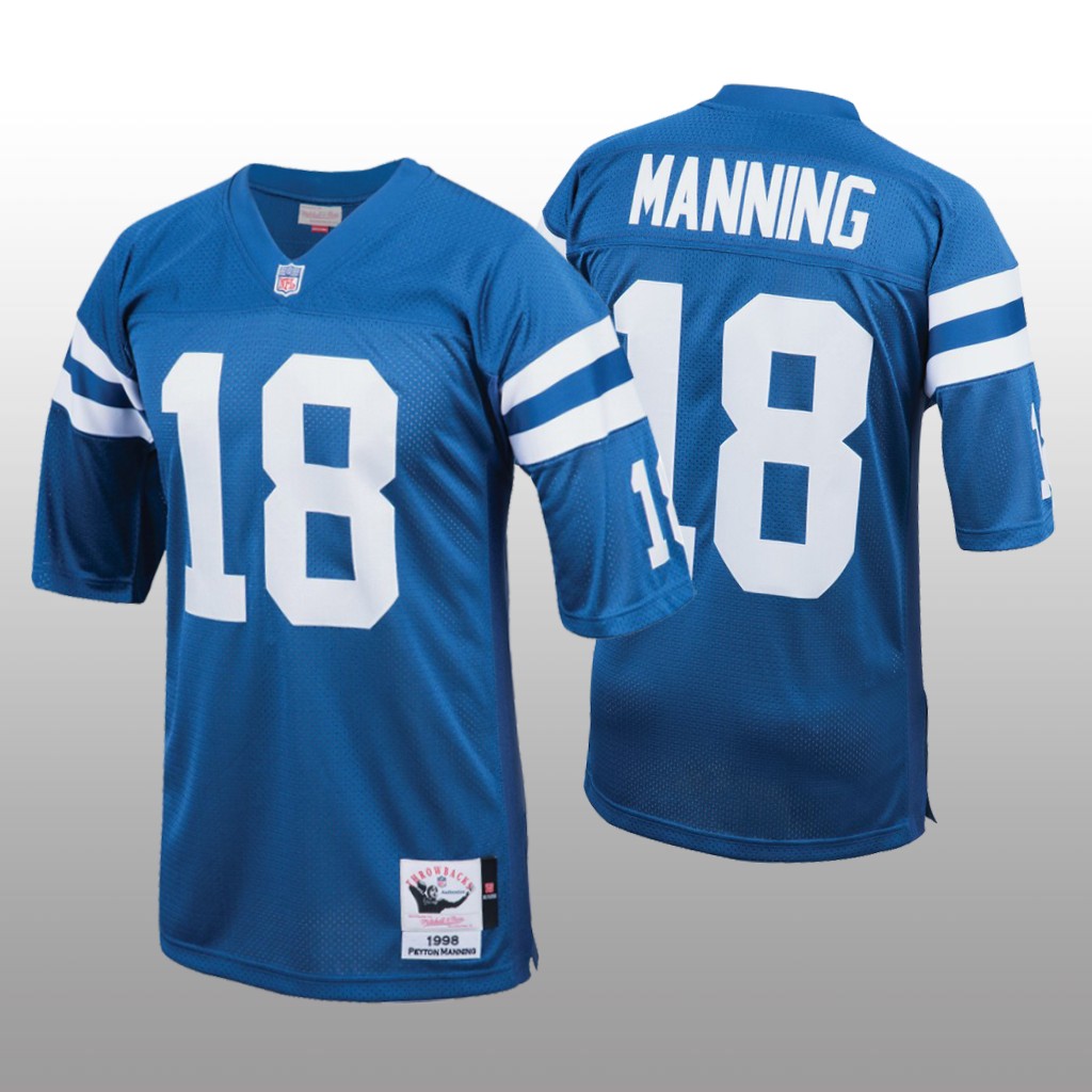 Indianapolis Colts Peyton Manning Mitchell & Ness Royal Throwback 1998 Authenti Jersey - Men's