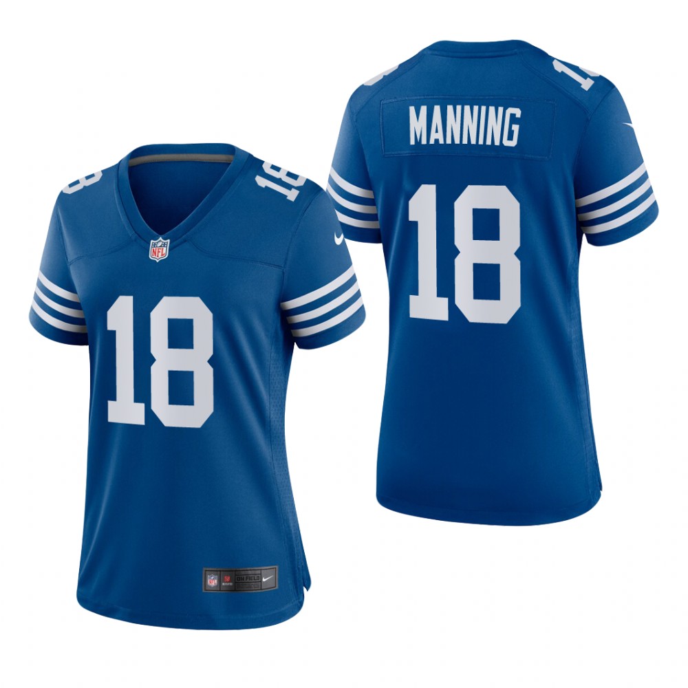 Indianapolis Colts Peyton Manning Royal Jersey Alternate Game - Women's