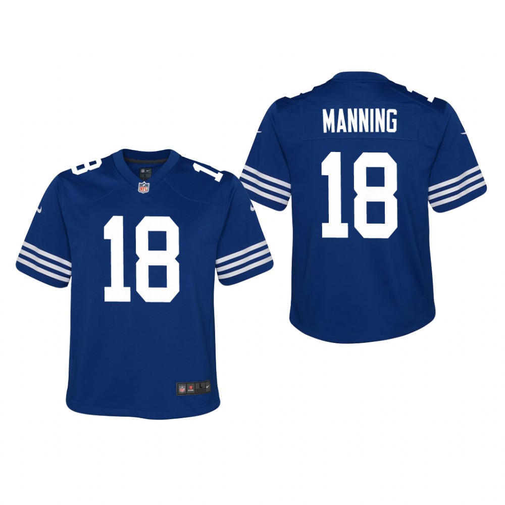 Indianapolis Colts Peyton Manning Royal Jersey Alternate Game - Youth