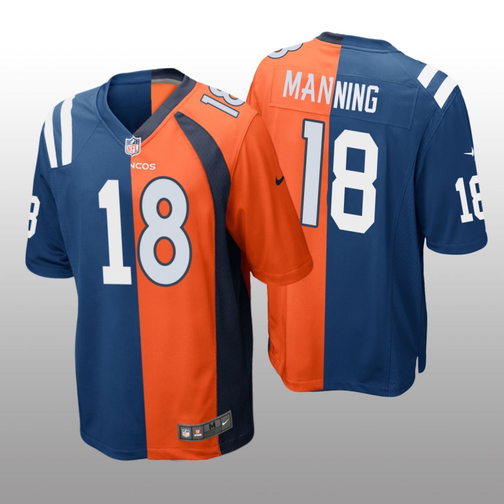 Indianapolis Colts Peyton Manning Royal Orange Game Split - Men's