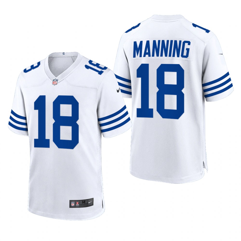 Indianapolis Colts Peyton Manning White Game 2021 Throwback - Men's