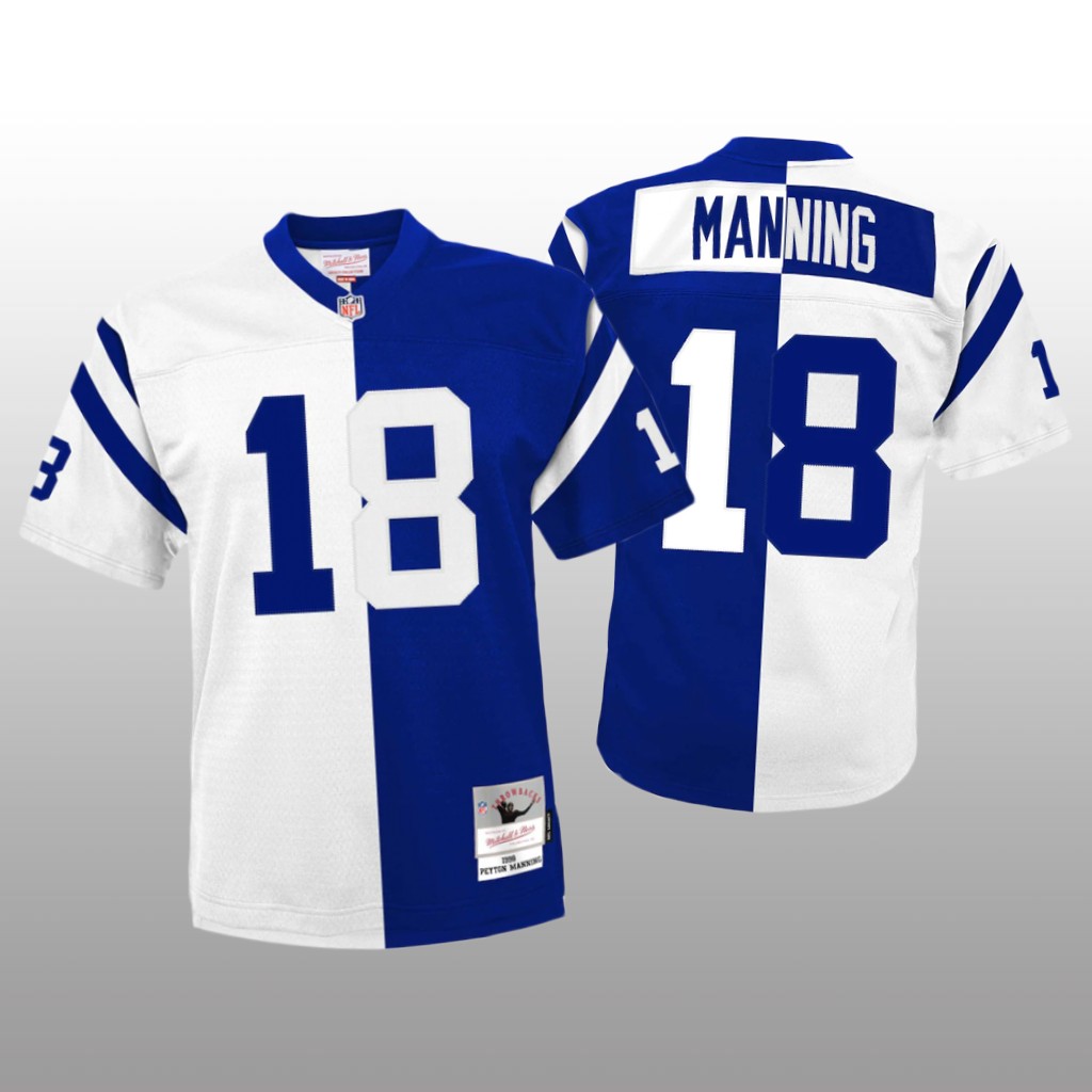 Indianapolis Colts Peyton Manning White Royal Jersey Split Legacy  - Youth